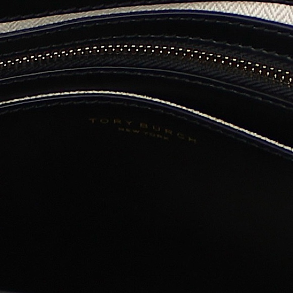 Tory Burch Britten Croc Embossed Small Satchel Crossbody In Black - Picture 11 of 12